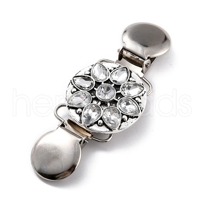 Vintage Alloy with Rhinestone Cardigan Clips JEWB-B002-09AS-1