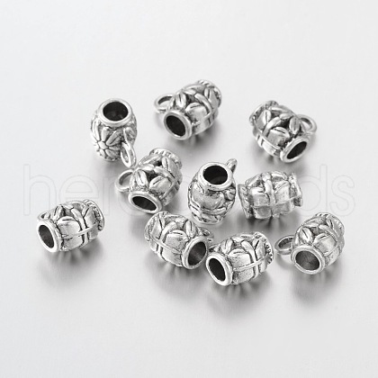 Tibetan Silver Tube Bails X-AB647Y-1