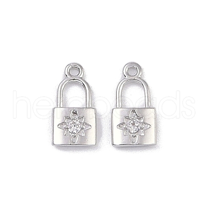 Brass Micro Pave Clear Cubic Zirconia Pendants KK-K351-36P-1