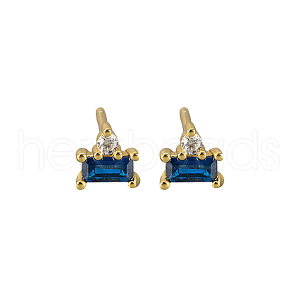 S925 Sterling Silver Rectangle Stud Earrings SC5320-4-1