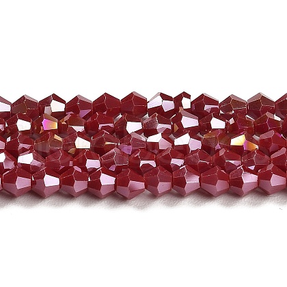 Opaque Solid Color Electroplate Glass Beads Strands X1-GLAA-F029-P4mm-A01-1