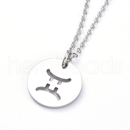 304 Stainless Steel Pendant Necklaces NJEW-E147-08P-1