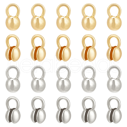 BENECREAT 20Pcs 2 Colors Alloy Bead Tips FIND-BC0005-48-1