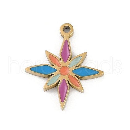 304 Stainless Steel Enamel Charms STAS-I325-102C-G-1