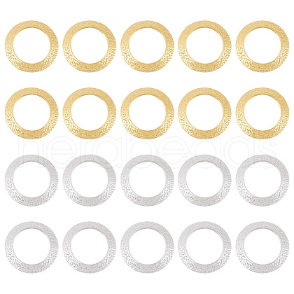 BENECREAT 20Pcs 2 Colors Brass Linking Rings KK-BC0012-90-1