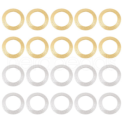 BENECREAT 20Pcs 2 Colors Brass Linking Rings KK-BC0012-90-1