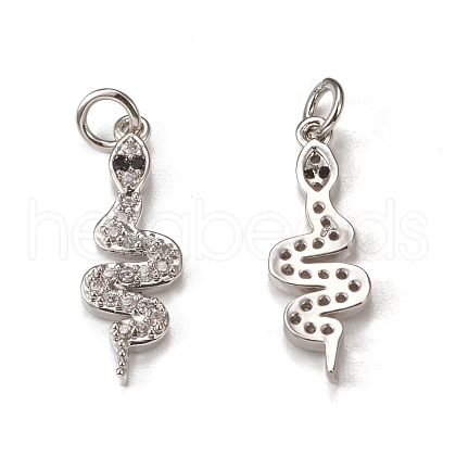 Brass Micro Pave Cubic Zirconia Pendants KK-E068-VB311-1