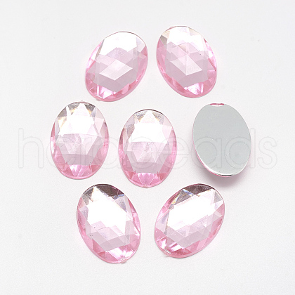 Acrylic Rhinestone Flat Back Cabochons X-GACR-Q011-13x18-06-1