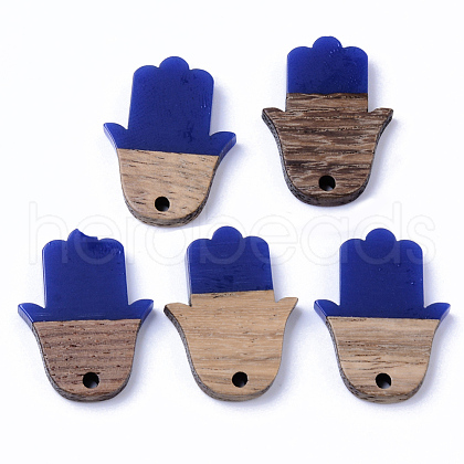 Resin & Walnut Wood Pendants RESI-N025-011A-B02-1