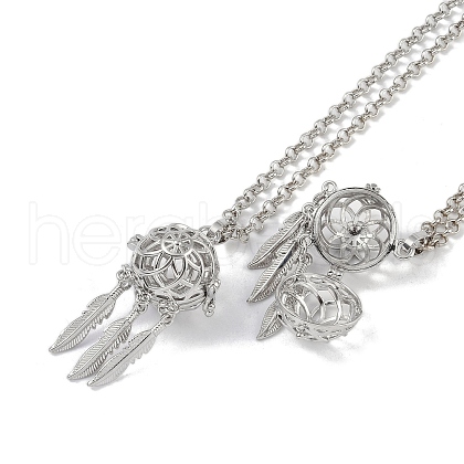 Brass Pendant Necklaces NJEW-G089-14A-P-1