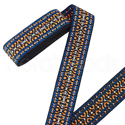 Vintage Jacquard Polyester Ribbon OCOR-WH0101-42C-1