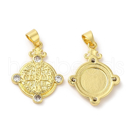 Brass Micro Pave Cubic Zirconia Pendants KK-M246-42G-1