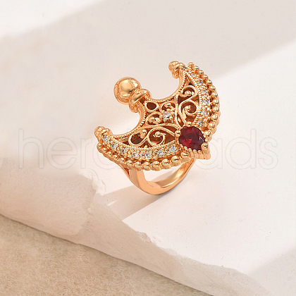 Vintage Geometric Luxury Brass Pave Cubic Zirconia Rings for Women YN4065-4-1