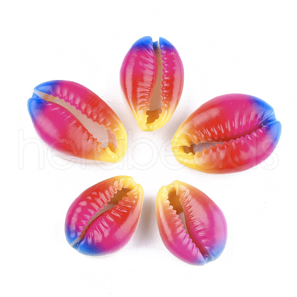 Printed Cowrie Shell Beads SSHEL-T007-14D-1