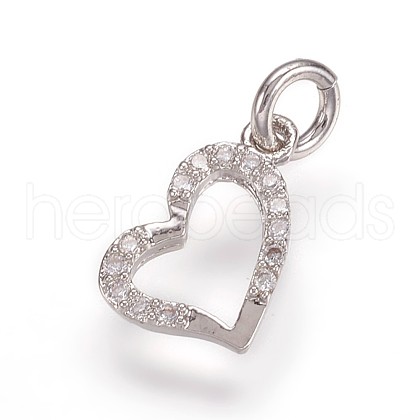 Brass Micro Pave Cubic Zirconia Pendants ZIRC-K070-39P-1