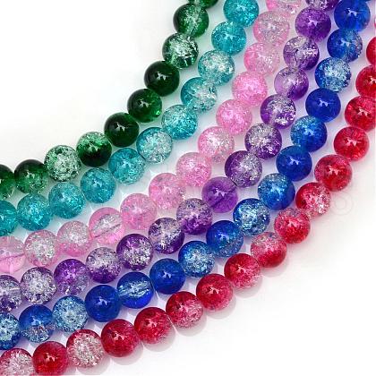 Baking Painted Crackle Glass Bead Strands CCG-S001-4mm-M-1