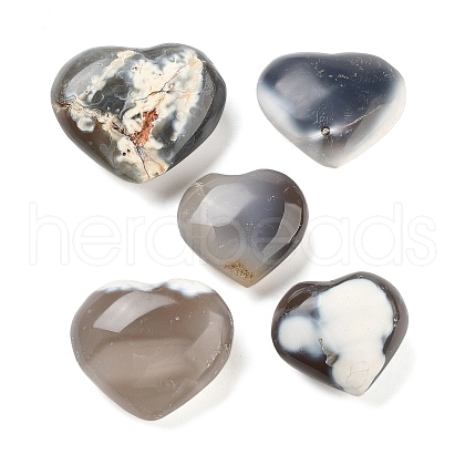 Natural Agate Heart Love Healing Stones G-G125-01C-1