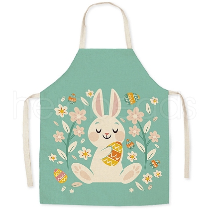 Cute Easter Rabbit Pattern Polyester Sleeveless Apron PW-WG98916-30-1