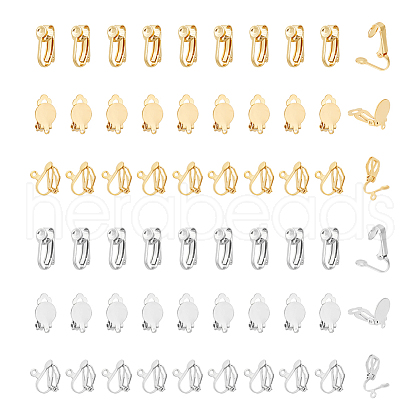 Unicraftale 60Pcs 6 Style 304 Stainless Steel Clip-on Earring Findings STAS-UN0055-90-1