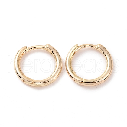 Brass Huggie Hoop Earrings KK-D063-04LG-1