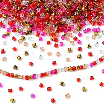 500Pcs Cube Glass Beads GLAA-YWC0005-01C-1