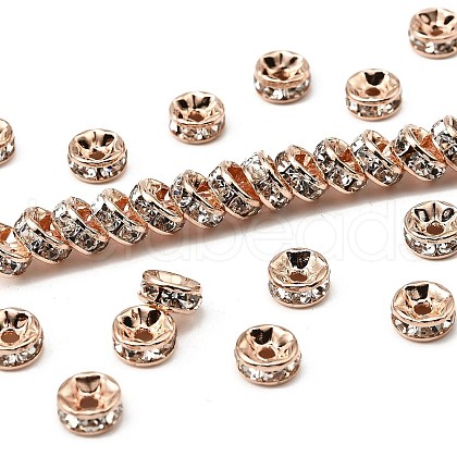 Brass Rhinestone Spacer Beads RB-A014-Z7mm-01RG-NF-1