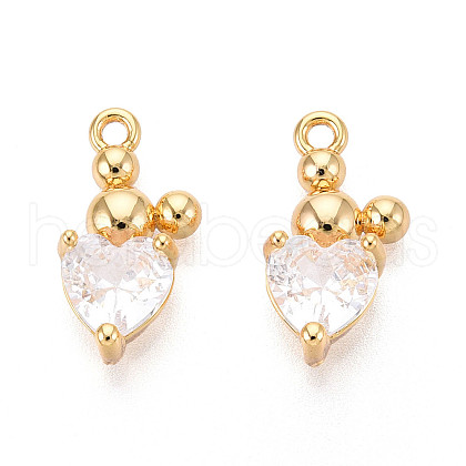 Brass Micro Pave Cubic Zirconia Pendants KK-N263-62G-1