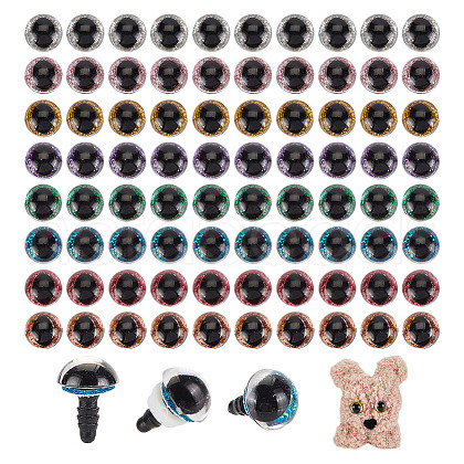 GOMAKERER 80Sets 8 Colors Plastic Safety Craft Eye DIY-GO0002-08A-1
