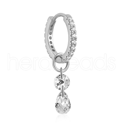 Elegant Vintage S925 Sterling Silver Teardrop Hoop Earrings YO6576-2-1