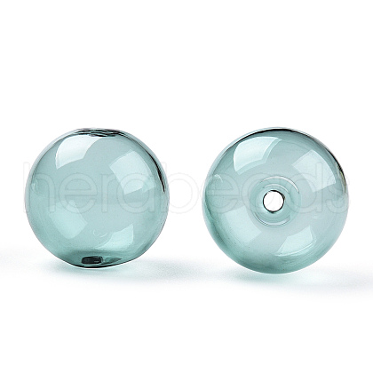 Transparent Blow High Borosilicate Glass Globe Beads GLAA-T003-09E-1