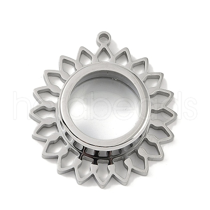 304 Stainless Stee Locket Pendants STAS-S132-07P-02-1