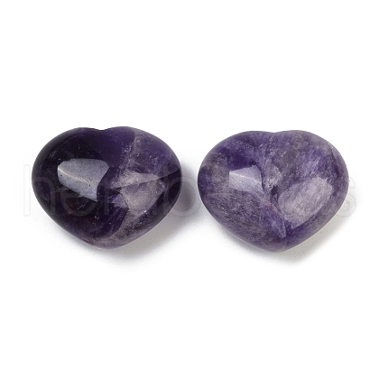 Mother's Day Gifts Heart Natural Amethyst Palm Stones G-C186-02B-1