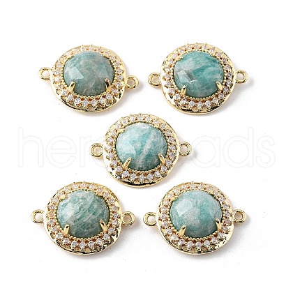 Natural Amazonite Faceted Connector Charms G-H323-03G-12-1
