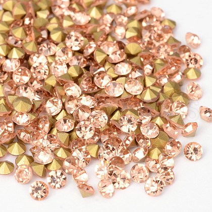 Back Plated Grade A Diamond Glass Pointed Rhinestone RGLA-SS6-023-1