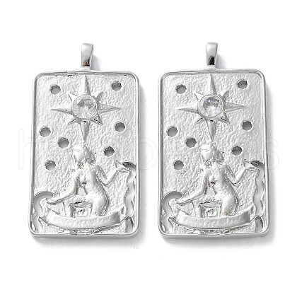 Brass Micro Pave Cubic Zirconia Pendants KK-C079-05P-1
