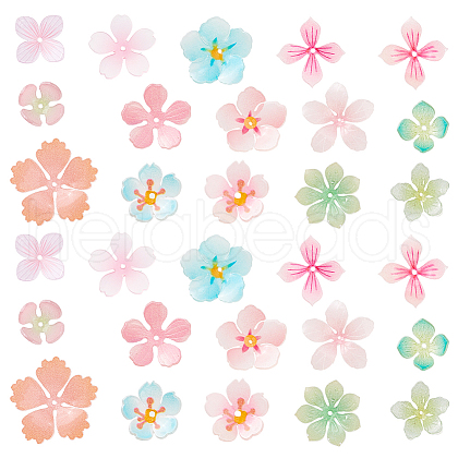 AHADERMAKER 30Pcs 15 Styles Plastic Beads KY-GA0001-33-1
