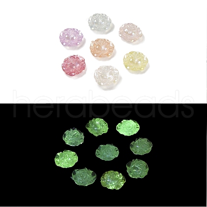UV Plating Luminous Rainbow Iridescent Acrylic Beads LACR-R001-15A-1