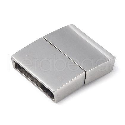Tarnish Resistant 304 Stainless Steel Magnetic Clasps with Glue-in Ends STAS-G163-60P-01-1