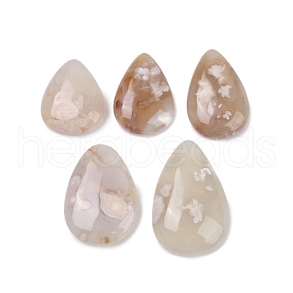 Natural Cherry Blossom Agate Cabochons G-U020-01-1