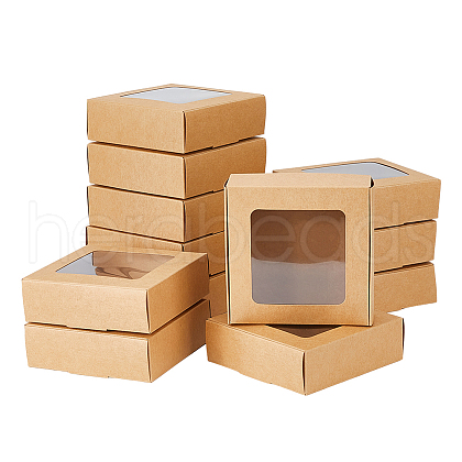 Kraft Paper Candy Storage Box CON-WH0084-90B-1