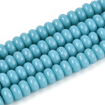 Opaque Spray Painted Glass Beads GLAA-ZX008-4mm-18R-1