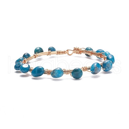 Natural Apatite Braided Beaded Bracelet BJEW-JB07997-07-1