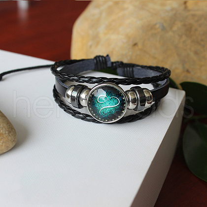 Constellation Stainless Steel Braided Bead Bracelets WG47057-05-1