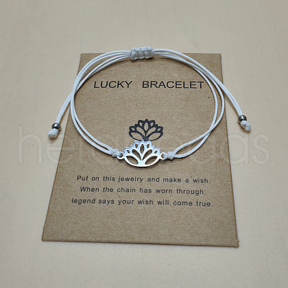 201 Stainless Steel Lotus Link Bracelets WGDDDBE-05-1