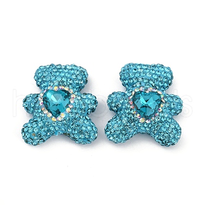 Handmade Polymer Clay Rhinestone Beads CLAY-NH0001-12D-1