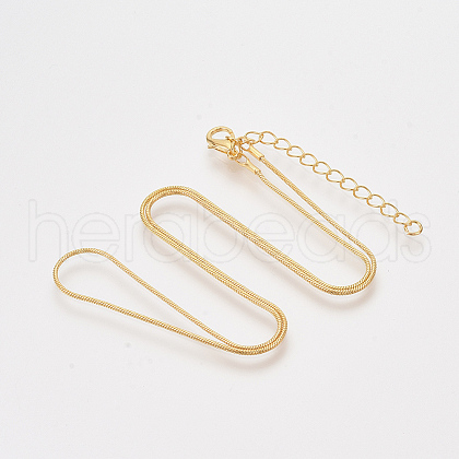 Brass Round Snake Chain Necklace Making X-MAK-T006-11A-G-1