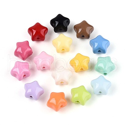 Baking Paint Opaque Acrylic Beads OACR-N142-03-1