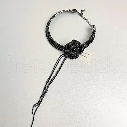 Alloy Rhinestone Choker Necklaces FS-WGB9586-02-1