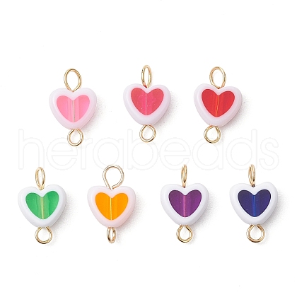 Transparent Acrylic Heart Connector Charms PALLOY-JF03546-1