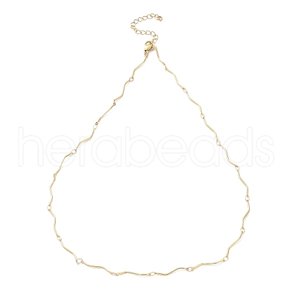 Ion Plating(IP) 304 Stainless Steel Twist Bar Link Chain Necklace NJEW-K249-11G-1
